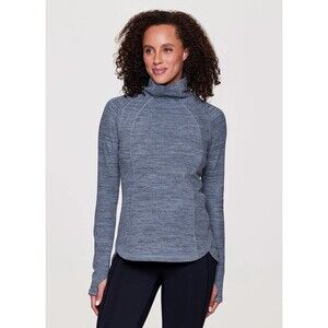 Avalanche Women’s Willow Ultra Soft Turtleneck Thumbholes Heather Blue Gray L